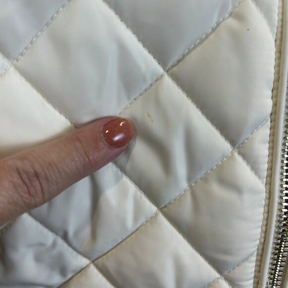 Calvin Klein Poly Filled Puffer Vest Sweater Side Ribbed White/Black Women Small - Picture 7 of 10